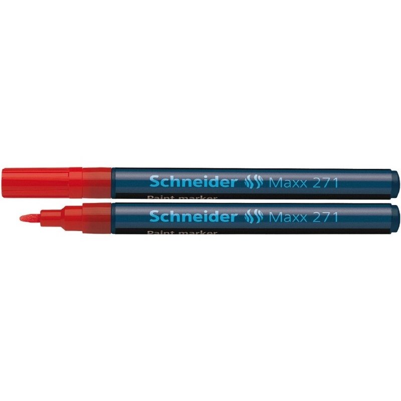Marker cu vopsea SCHNEIDER Maxx 271, varf rotund 1-2mm - rosu
