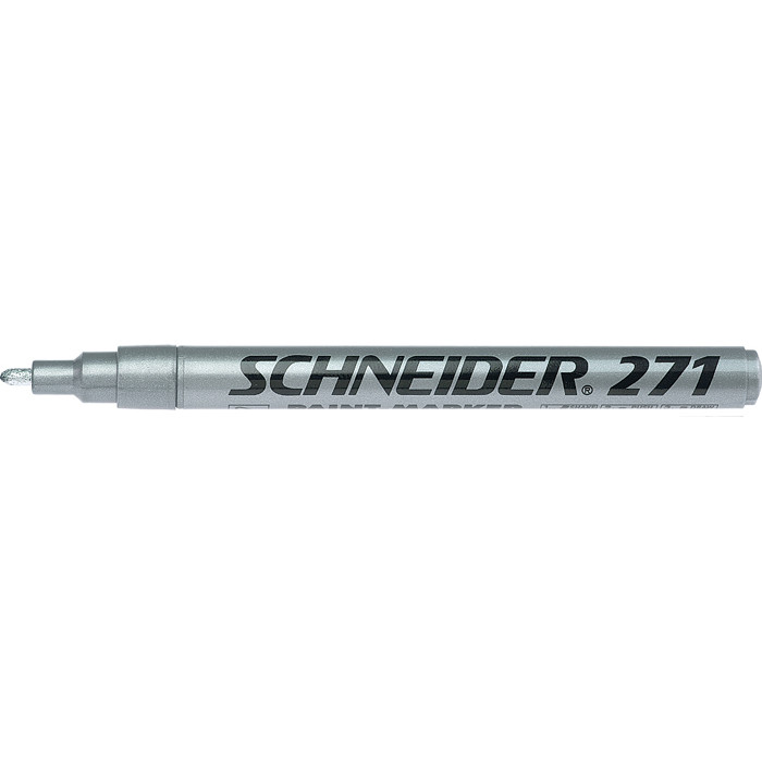 Marker cu vopsea  Schneider Maxx 271, varf rotund 1-2mm - argintiu
