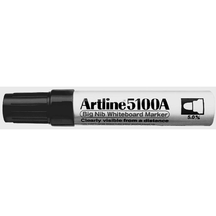 Marker pentru tabla de scris ARTLINE 5100A, corp metalic, varf rotund 5.0mm - negru