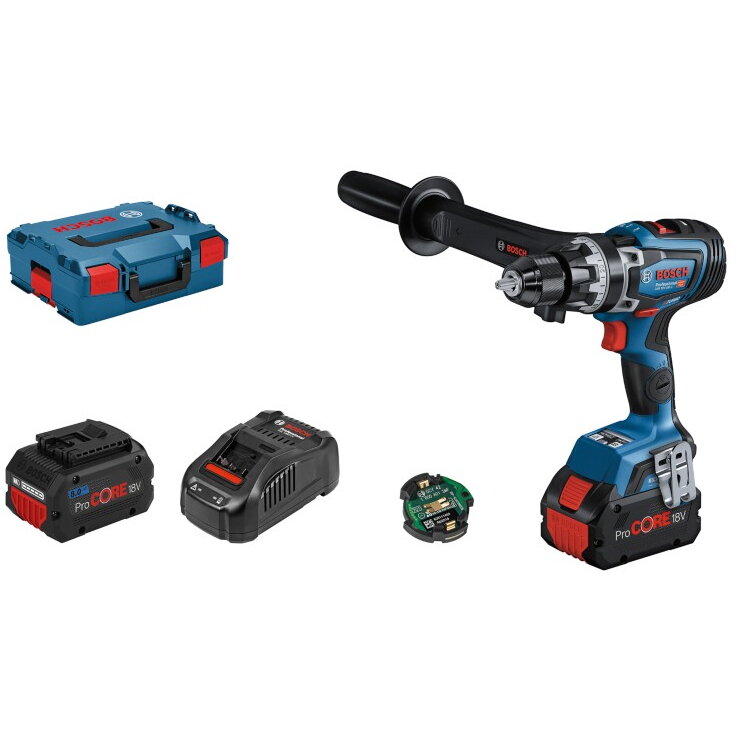 Masina De Gaurit Cu Percutie Brushless 150Nm GSB 18V-150 C  + 2 Acumulatori Li-Ion 18V +  Incarcator 8Ah + L-Boxx Albastru