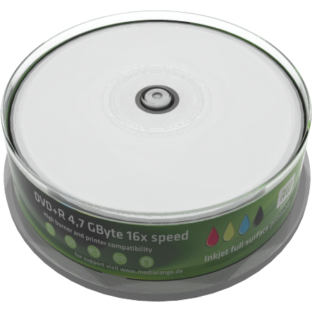 Mediu optic DVD+R 4.7GB 16x 25 buc set Print Cake