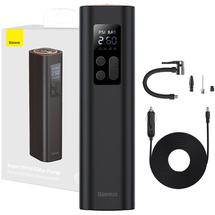 Mini compresor auto (negru)