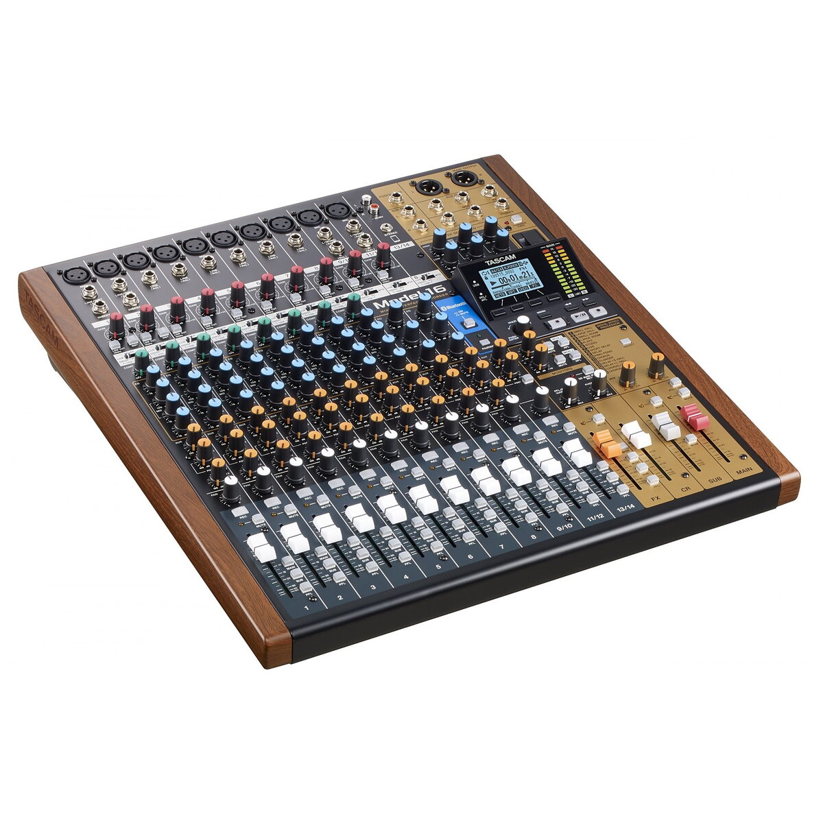 Mixer Audio MODEL 16, 16 Canale 20 - 30000 Hz Black, Gold, Wood