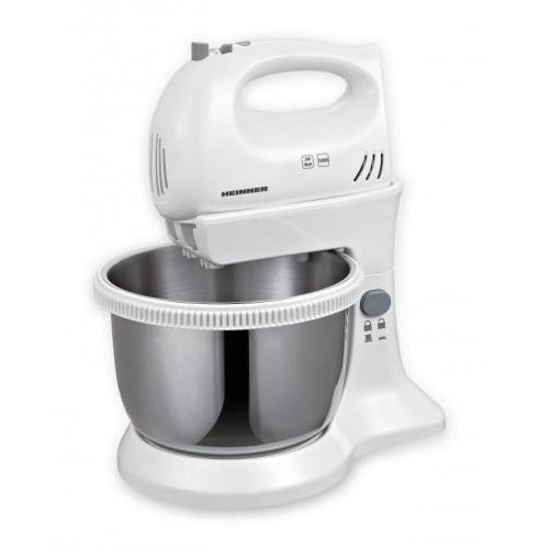 Mixer cu bol HMBR-300W, Bol Rotativ Inox, 300W, 3.4L, Alb