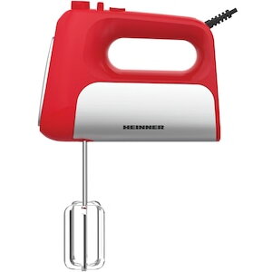 Mixer de mana HM-DC500RD, 500w, motor dc, 6 viteze + turbo, Rosu cu decoratiuni inox