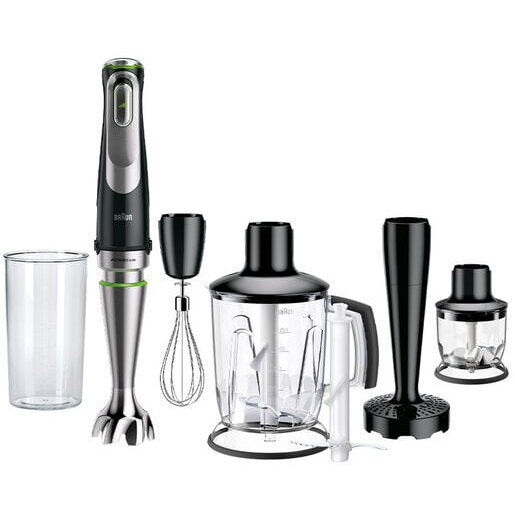 MultiQuick 9 Blender de mana MQ 9147X (stainless steel/black, 1,200 watts, with 2 choppers, potato masher, whisk)