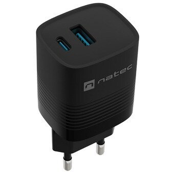 Incarcator Natec Ribera GaN 30W USB-A USB-C czarna