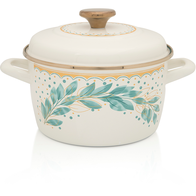 Oala 3.5l cu capac Green Line Metalac email/20cm/3.5l