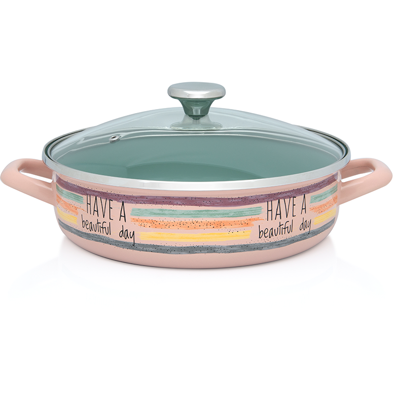 Cratita Cu Capac Sticla Divan Dan Capacitate 4L Diametru 26CM Multicolor