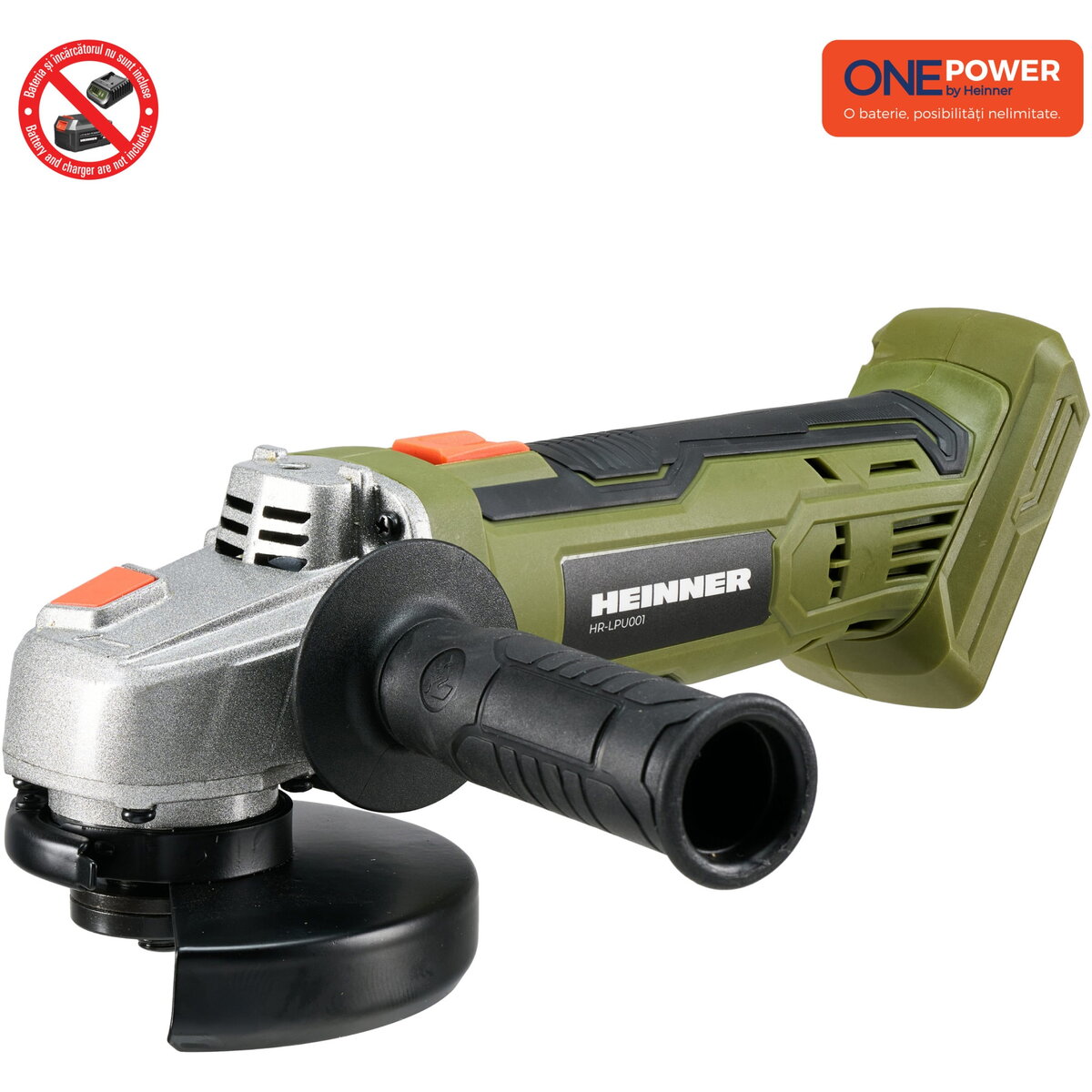 Polizor Unghiular HR-LPU001 One Power 18V 9500RPM fara Acumulator Inclus Verde/Negru