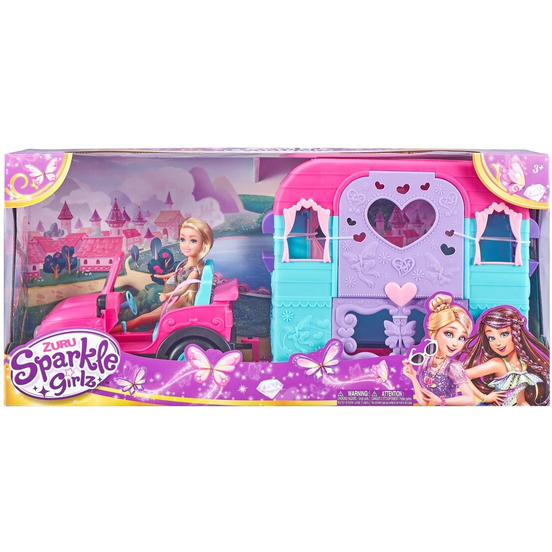 Papusa 10.5 inches Jeep with camping trailer