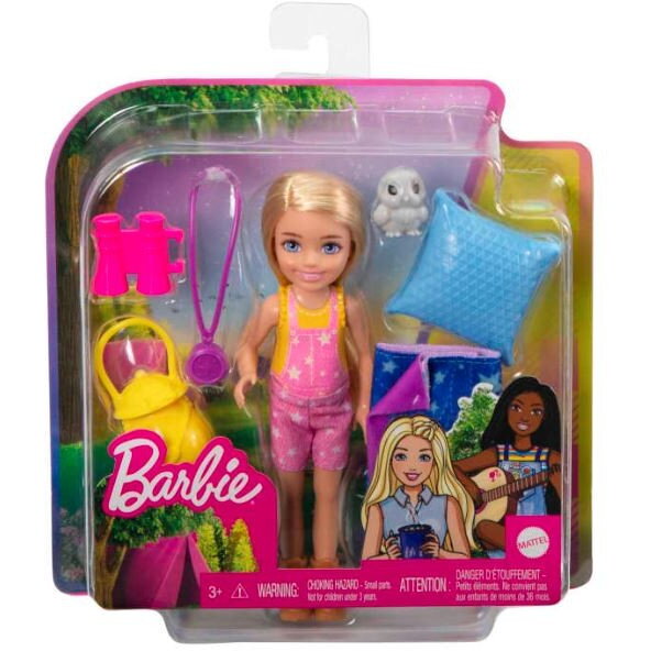 Papusa Barbie Camping set Chelsea + sleeping bag