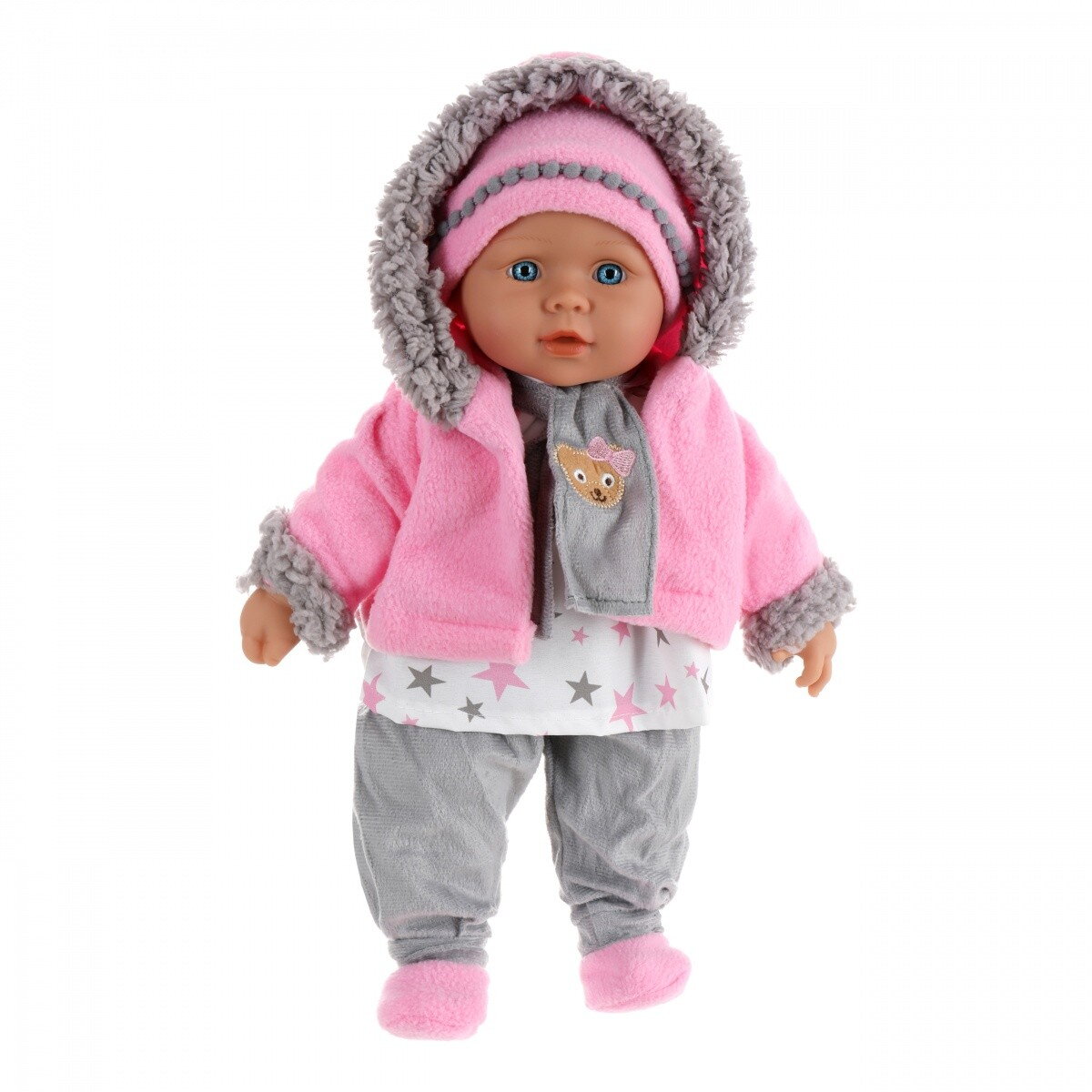 Papusa Julkas teaches, sings, and tells a fairy tale Geaca Roz / Gri