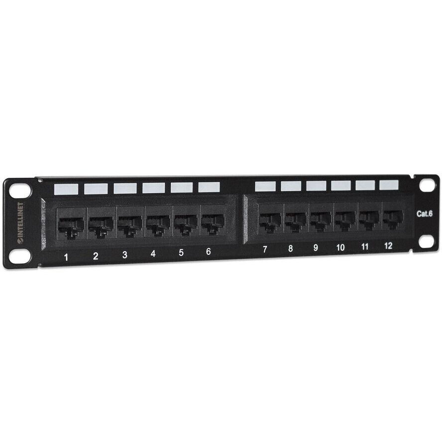 Patchpanel 10 1HE 12-Port Cat6 UTP Negru