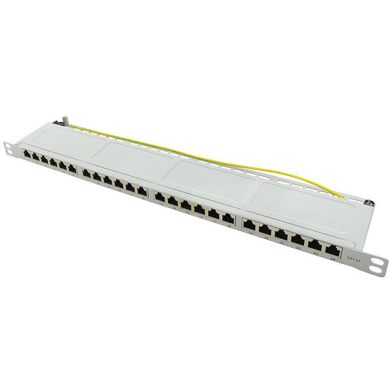 Patchpanel 19 Cat.6A , 24-Port, Gri, 0,5 HE