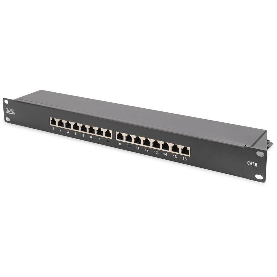 Patchpanel 1HE 16-Port Cat6 ecranat Negru