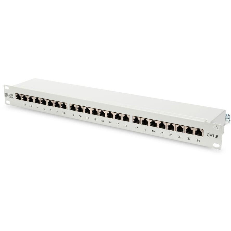 Accesoriu Retea Patch panel Digitus 24P 19 CAT6 grey, DN-91624S