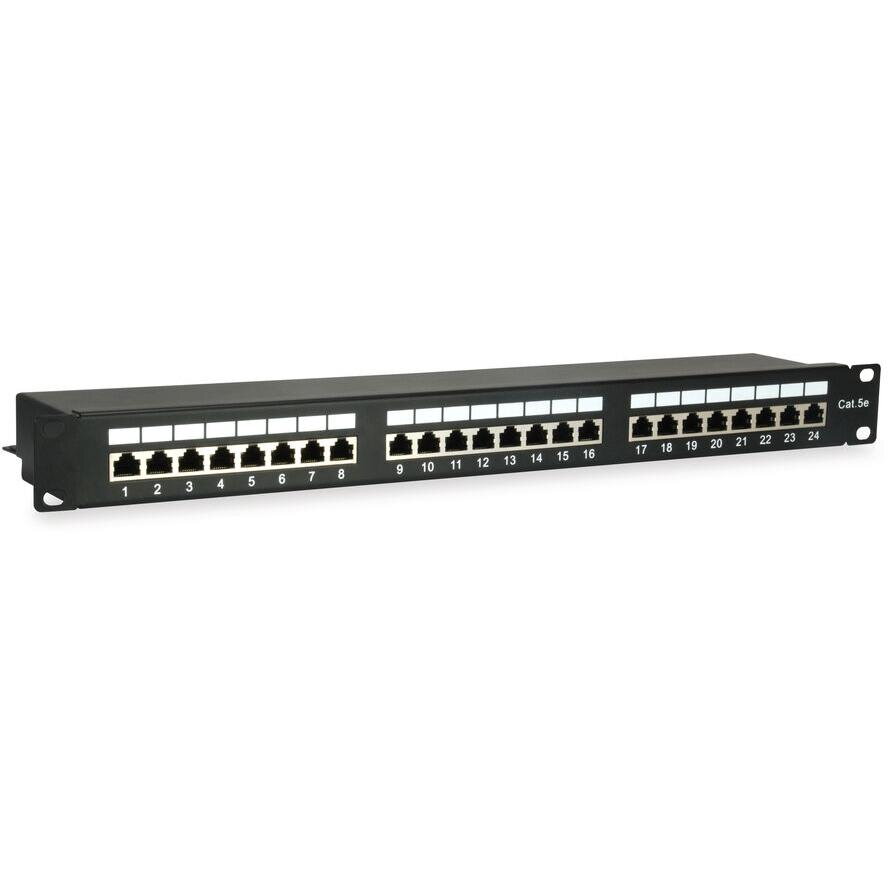 Patchpanel 24x RJ45 Cat5e 19 1HE Negru