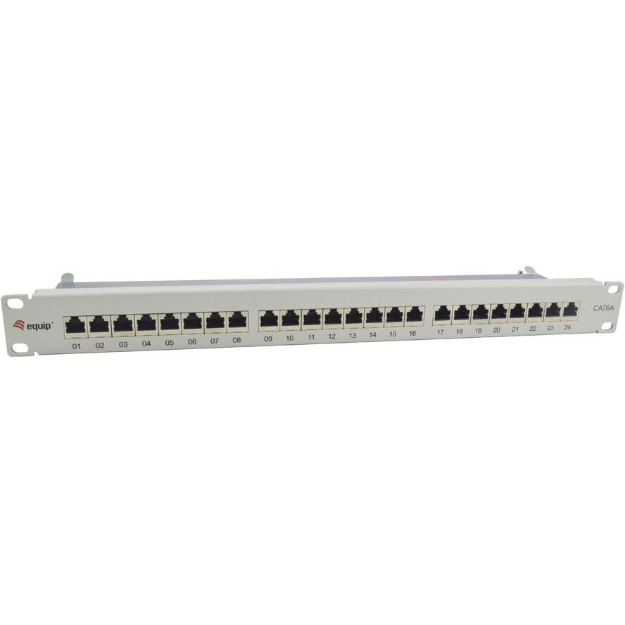 Patchpanel 24x RJ45 Cat6A 19 1HE Gri