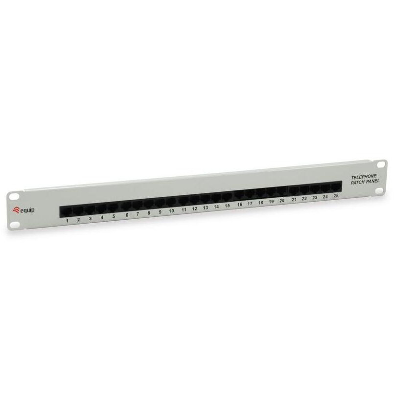 Patchpanel 25x RJ45 Cat3 19 1HE ISDN hellGri