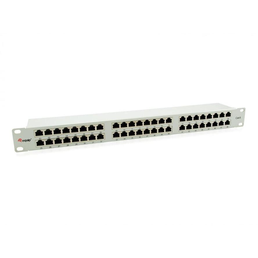 Patchpanel 48x RJ45 Cat6 19 1HE Gri
