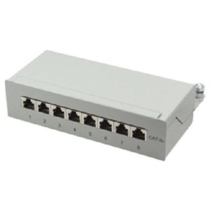 Patchpanel Cat.6A TiNegru/Wand 8-port, Gri