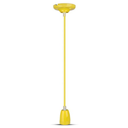 PENDUL TAVAN PORTELAN SOCLU E27 - GALBEN