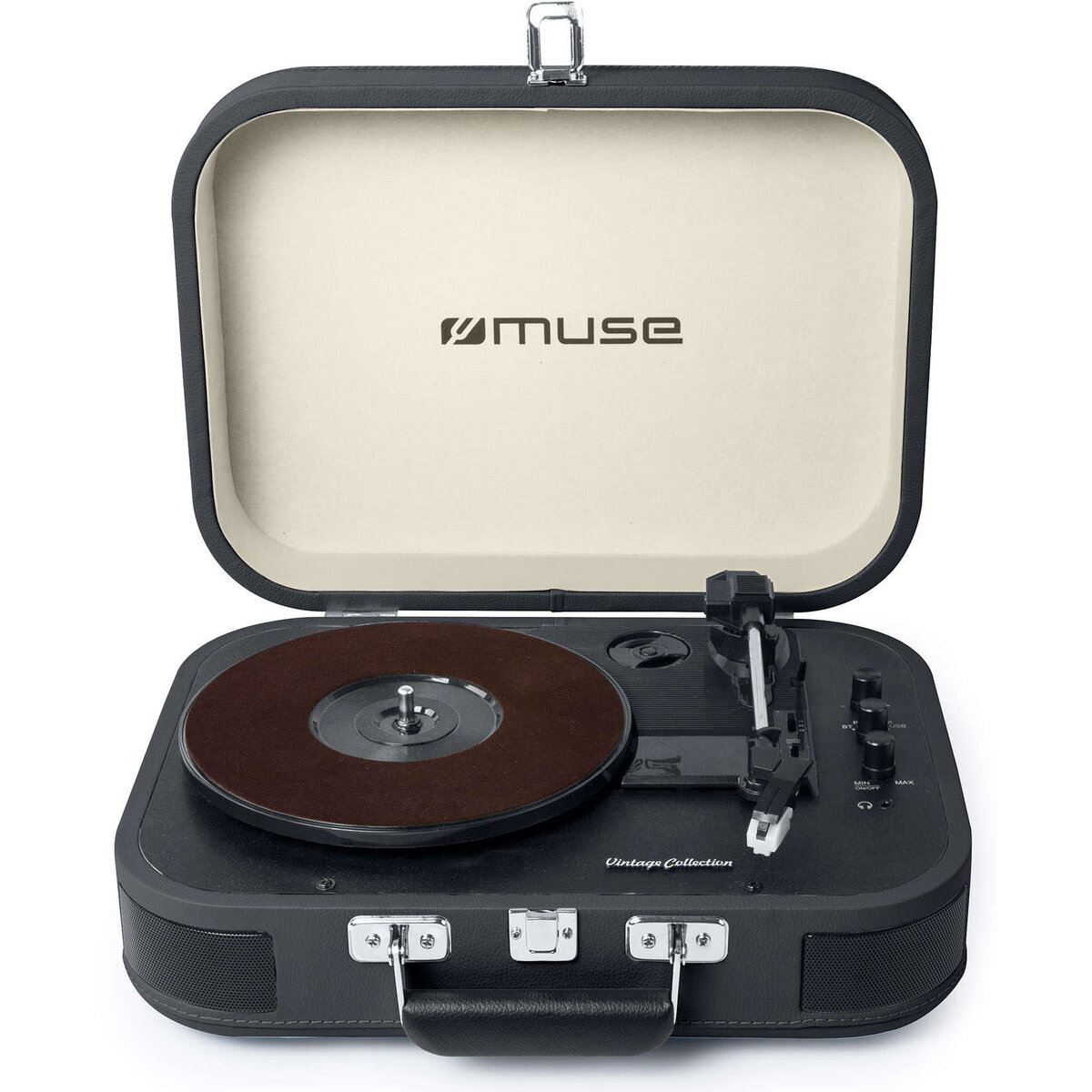 Pick-up MT-201 DG Turntable Stereo System, Black/Cream