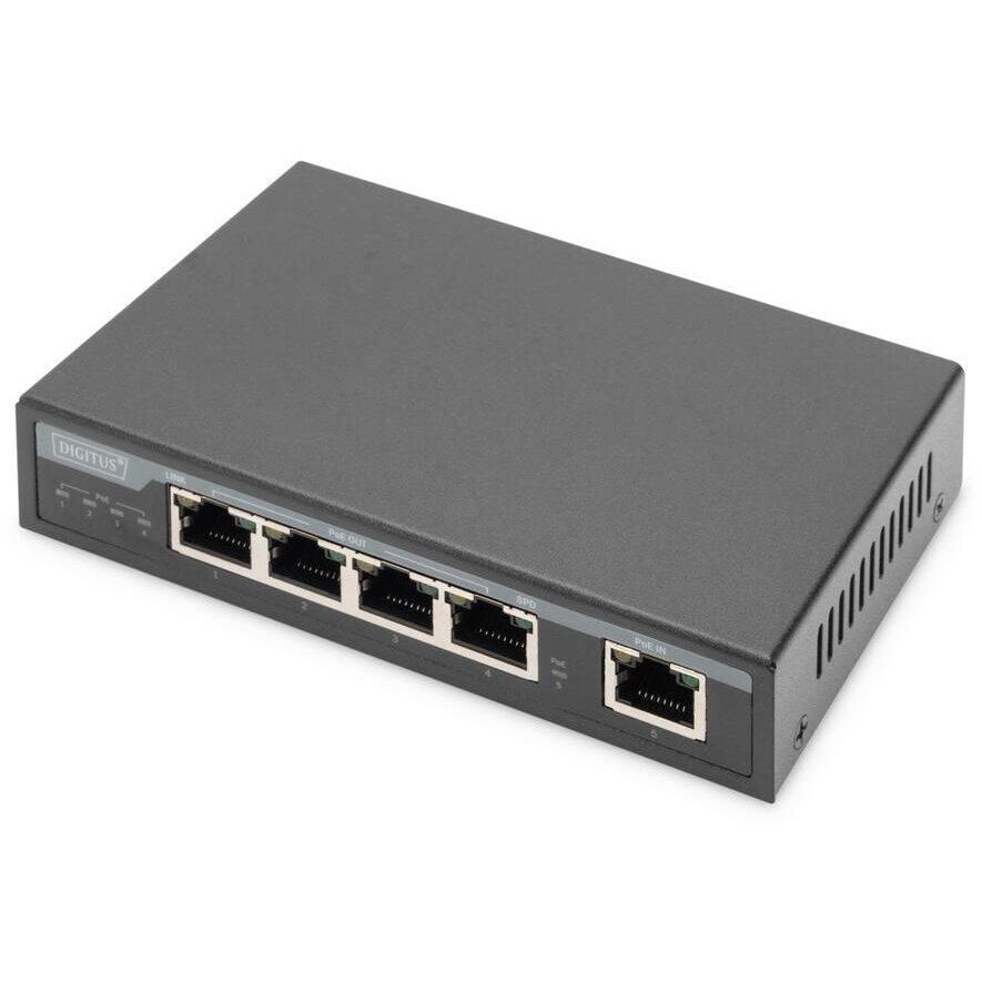 POE Extender 4PPoE 4-Port 85W 100m  schw