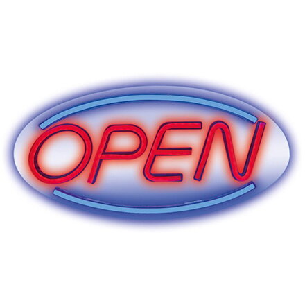 RECLAMA LUMINOASA NEON LED LUMINA ALBASTRA MODEL OPEN