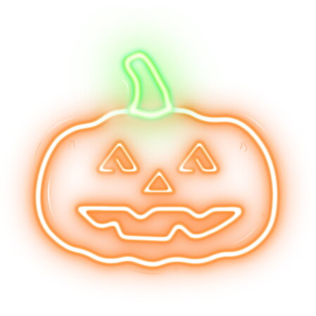 RECLAMA LUMINOASA NEON LED LUMINA VERDE/PORTOCALIE HALLOWEEN