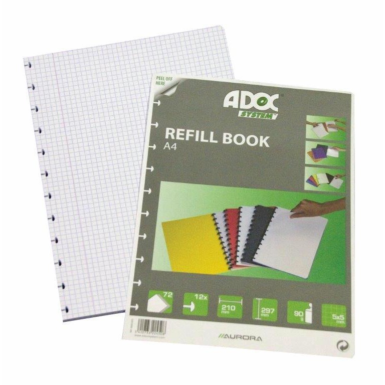 Rezerva caiet A5, 72 file - 90g/mp, Aurora Adoc - matematica