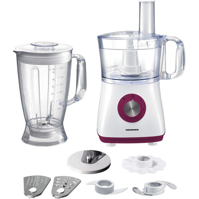 Robot de bucatarie Charm HFP-750BK 750W Bol 1.2 litri Blender 1.8 litri Alb / Visiniu
