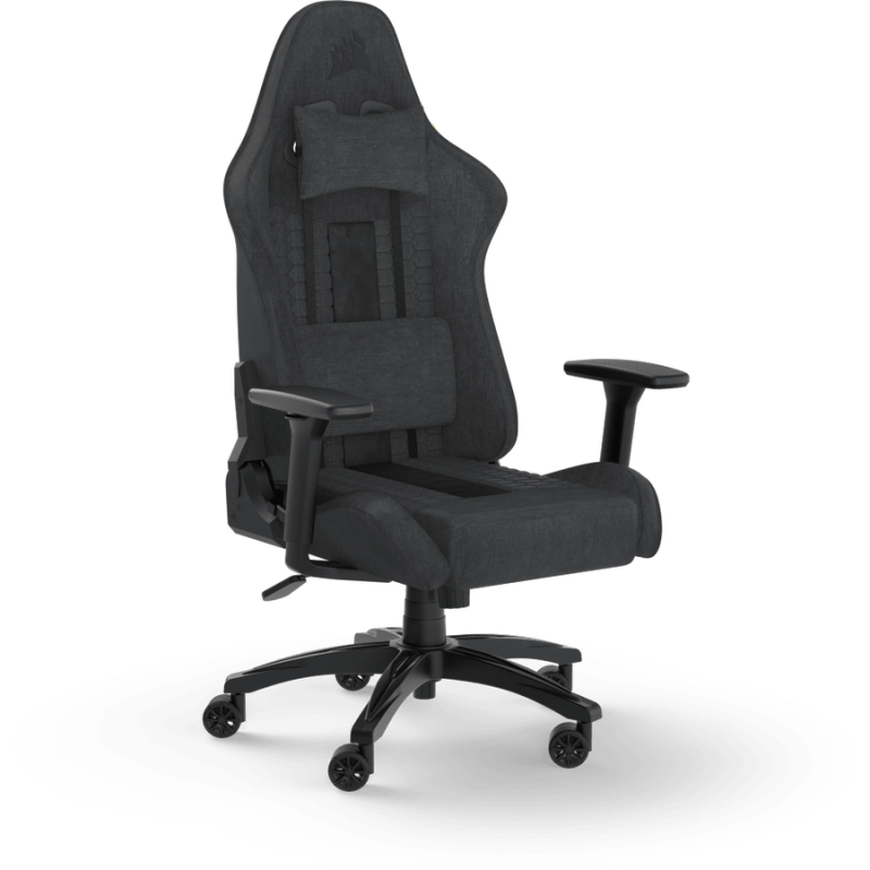 Scaun Gaming TC100 Relaxed Textil cu Tetiera Gri/Negru
