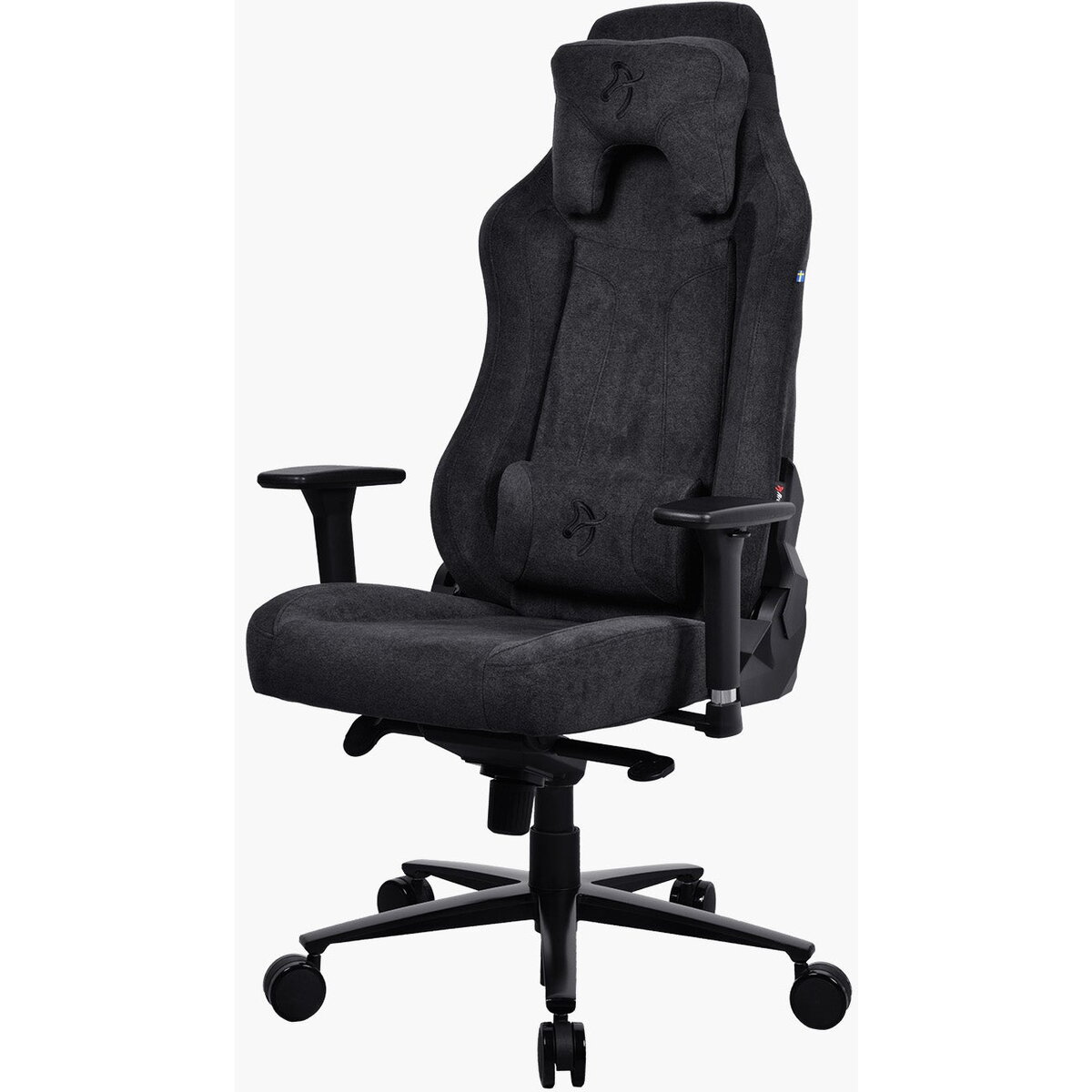 Scaun Gaming Vernazza SoftFabric, Tetiera, Ajustabil, max. 145kg, Negru