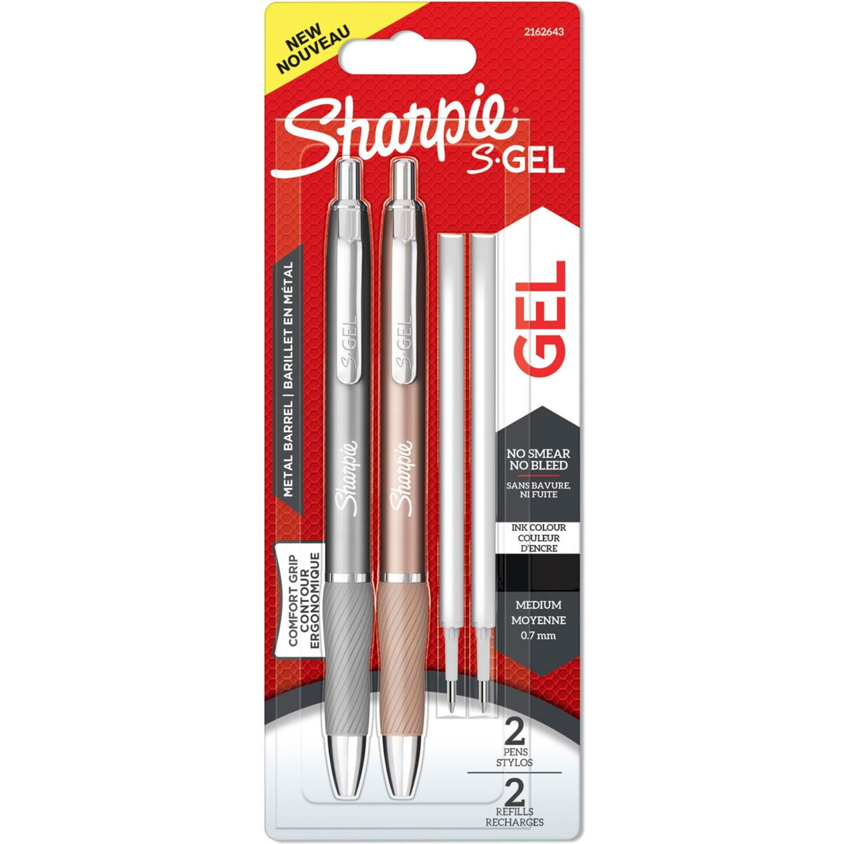 Set pixuri  S-Gel Metal Steel Gri + Rose Gold 0,7 mm + 2 rezerve