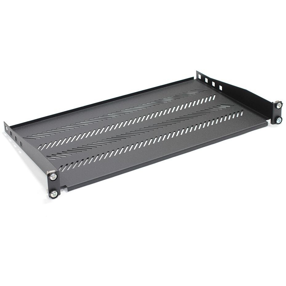 Shelf for 450mm 19 483x250mm 1U black racks with adjustable and support