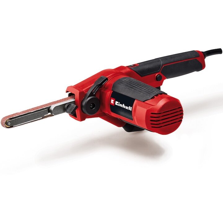 Slefuitor cu banda Einhell TC-BF 500 E, 500 wati, viteza de pana la 1.700 m/min, aspirare integrata a prafului, sistem electronic de viteza, inclus 6x benzi de slefuit
