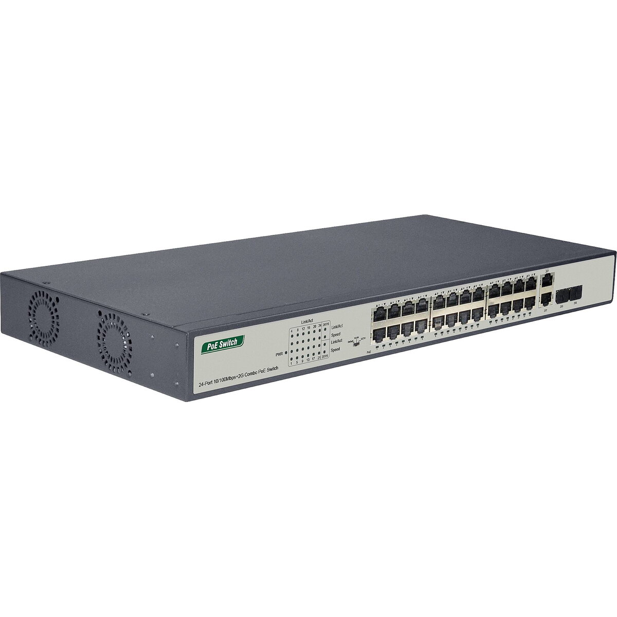 Switch 24-Port 10/100  370W PoE Unmanaged Negru