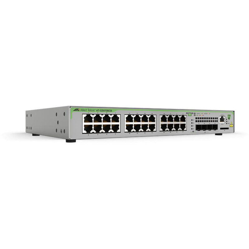 Switch 24x 10/100/1000T POE+ ports 4x combo ports 370W POE capacity Fixed one AC power supply EU Power Cord