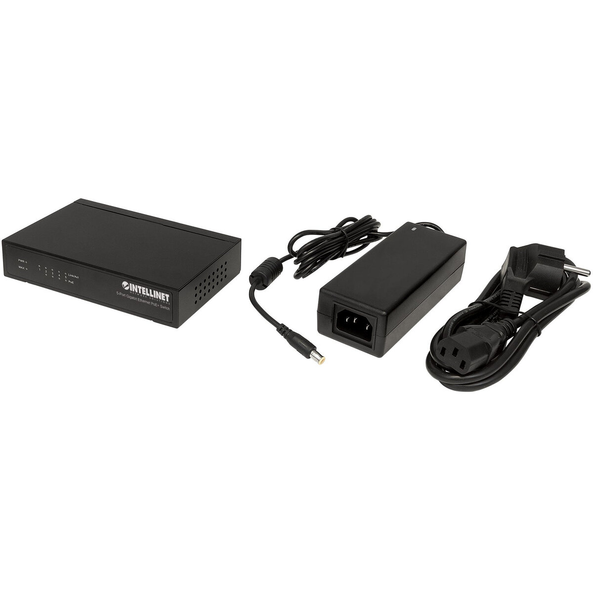 Switch 5-Port Gigabit Ethernet PoE+ , 4 x PSE Ports, IEEE 802.3at/af Power over Ethernet (PoE+/PoE) Compliant, 60 W, Desktop (Euro 2-pin plug)