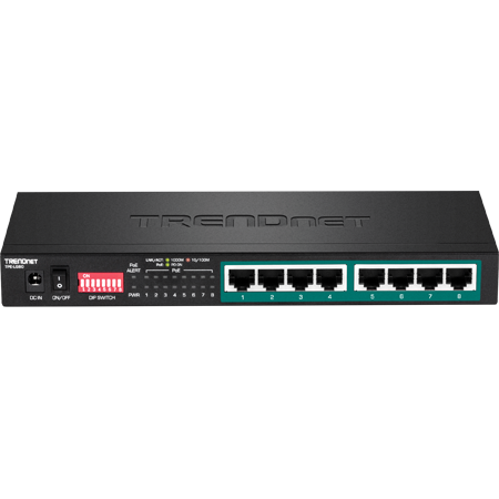 Switch 8-port Gbit PoE+ long range 200m 65W Metal