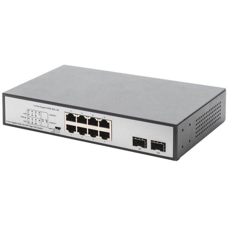 Switch 8-Port  Gigabit 180W PoE Unmanaged Negru