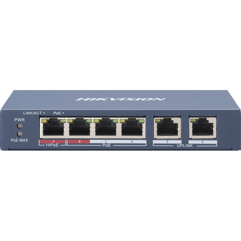 Switch L2 Unmanaged 4 10/100M RJ45 POE Ports Gri