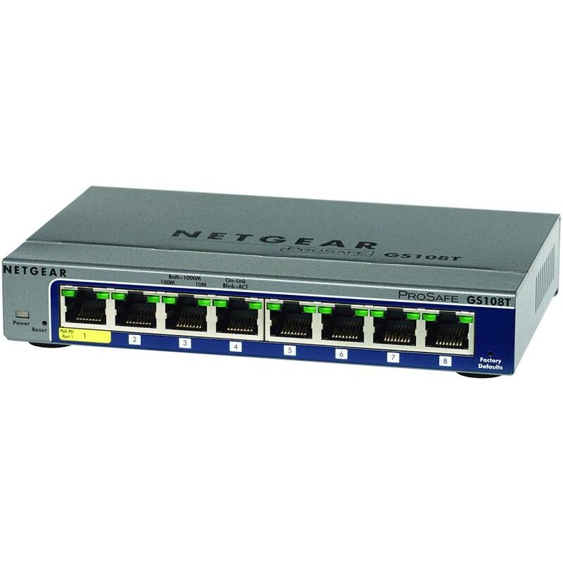 Switch GS108T-300PES ProSafe Smart 8-Port Gigabit Metal 1xPoE PD