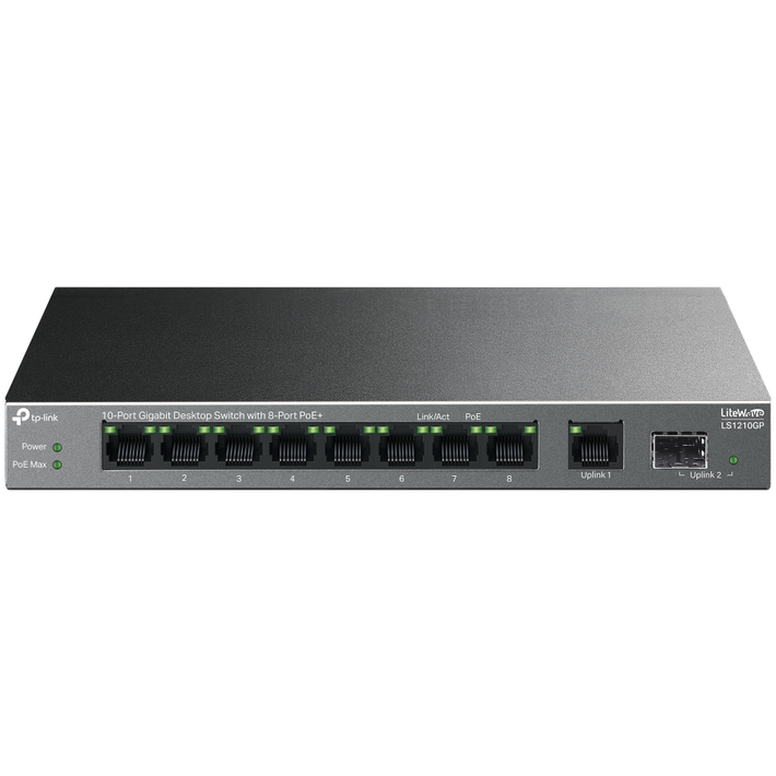 Switch 10-PORT Gigabit 8-PoE+ Negru