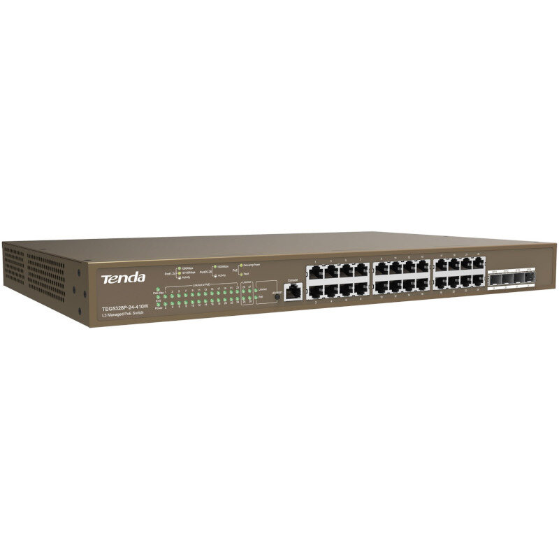 Switch TEG5328P-24-410W Full Managed Layer 3 POE Rackmount 24 porturi Gigabit 4 porturi Gigabit SFP 370W
