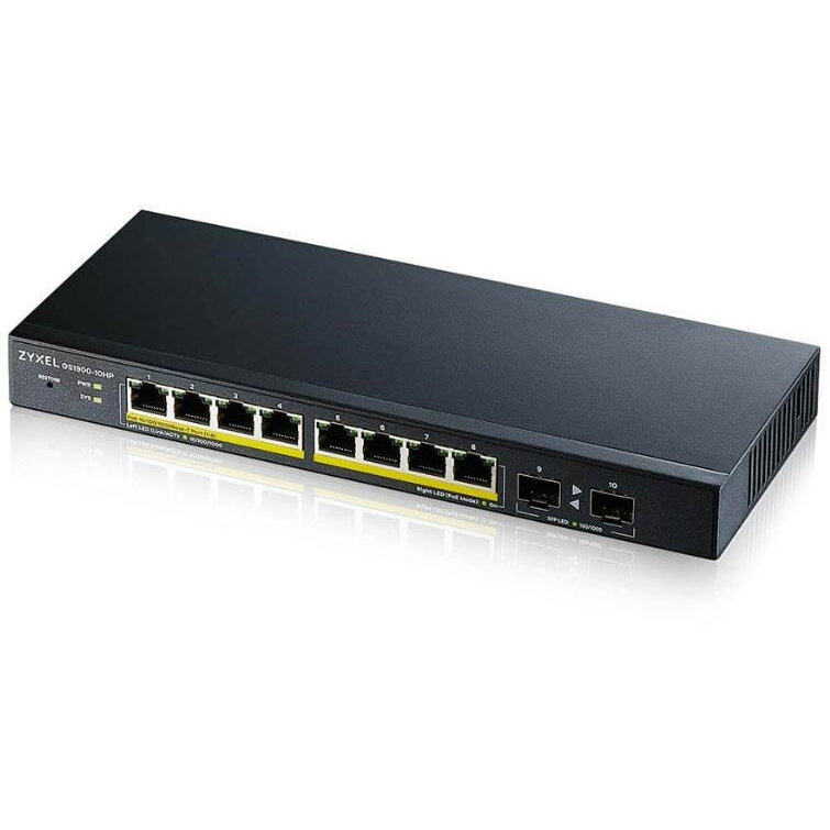 Switch GS1900-10HP v2 8port L2 PoE 2xSFP 70W 802.3at