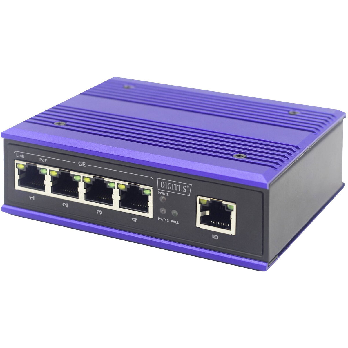 Switch Ind. 4-Port  Gigabit 30W PoE Unmanaged blau