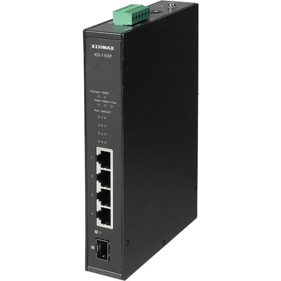 Switch Industrial 4-Port POE GbE + 1 GbE SFP unmanag.